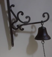 Dinner Bell Rustic Vintage Large Cast Iron Wall Mounted Metal Bell