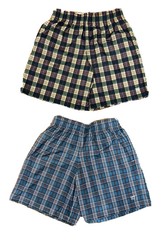 2- Warrior Caddyshack team Lacrosse shorts Lot MENS Small plaid pockets