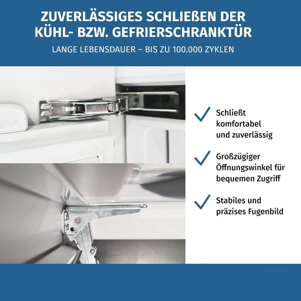 DL-pro Deurscharnierset boven en onder voor AEG Electrolux 2211202045 2211201047 scharnier Hettich voor Santo koelkast vriezer