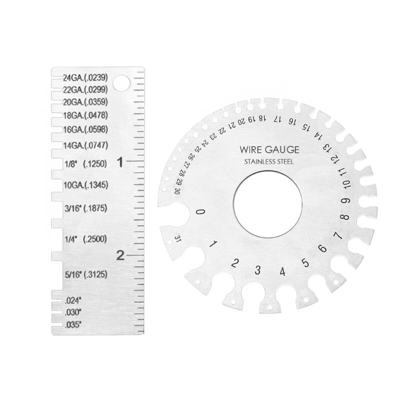 Round Wire Gauge Diameter Gage Welding Inspection Gauges Measurement Tool 2pcs