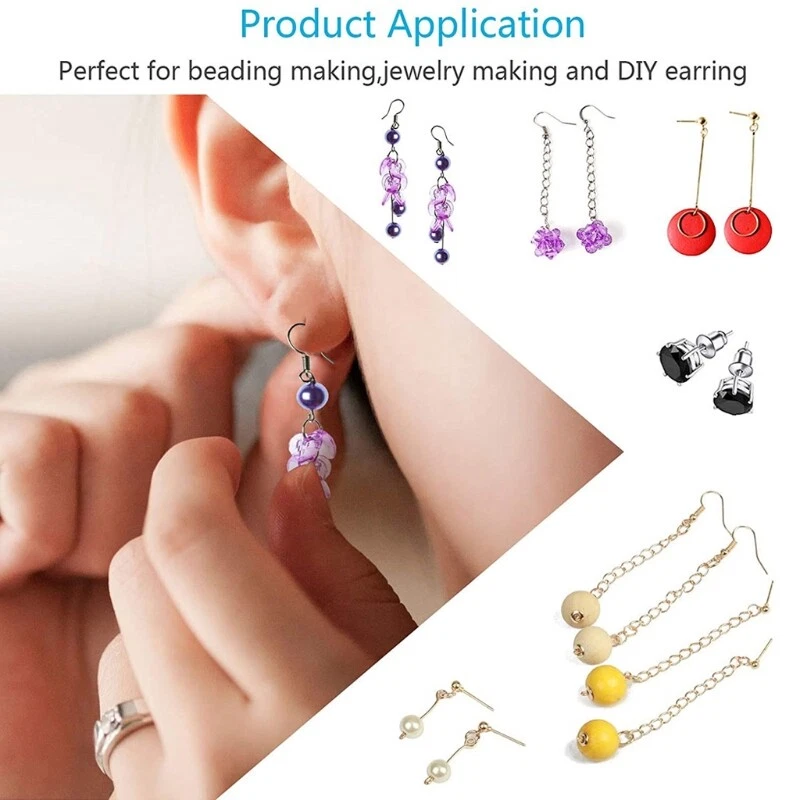 Earring Making DIY Head Pins Earring Findings Open Jump Rings Earring Supplies for Women, Girls, Repairing, Jewelry Making Supplies, Women's, Size