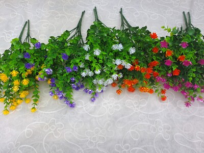 Restposten 30 Stück Kunstblatt 7 Zweige Eukalyptus & Blume Neu Großhandel