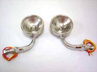 1930 1931 Ford Model A Cowl Lamps Lights with Turn Signals 12 Volt Stainless