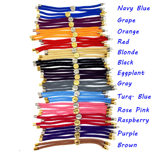 Slide Macrame Slider Bracelet Adjustable Cord Bracelet Half-finished Cord w Stop