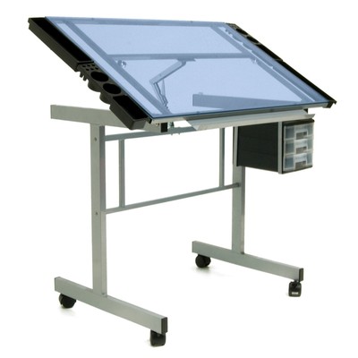 Glass Drafting Table Station Painting Drawing Design Art Supplies