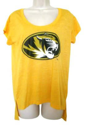 Missouri STATE Tigers chica-d  Womens Medium SS Yellow Burnout T-Shirt  NWT