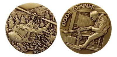 Bell UH-1 Iroquois (Huey) Door Gunner Challenge Coin CC-0105