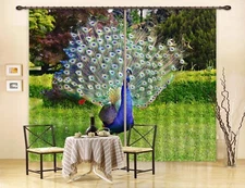 3D Park Peacock ZHUA3890 Animal Photo Curtain Window Blockout Fabric Amy 2023