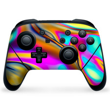 Nintendo Switch Pro Controller Skin Decal Vinyl Wrap - Oil Slick Resin Iridium