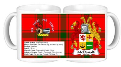 Scottish Clan MacDonald Of Sleat Scotland Crest Coat of Arms Keramiktasse