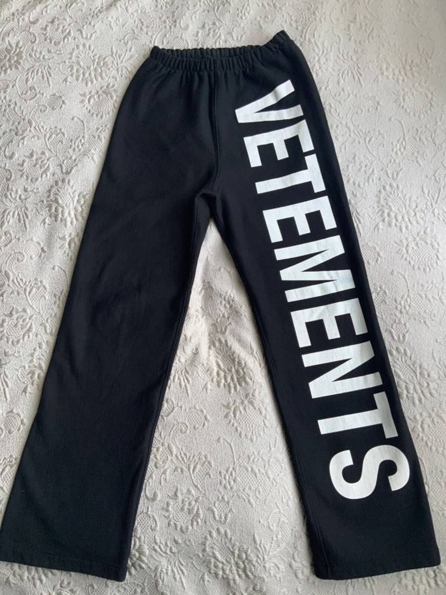 S*4様 VETEMENTS LOGO TAPE TRACK PANTS 21a women's black Vetements Logo Sweatpant size S | eBay
