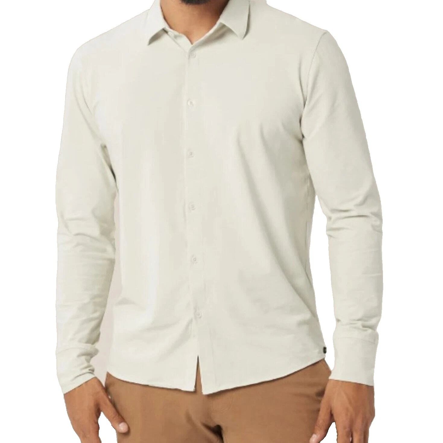 White Casual Button-Down Shirts for Men