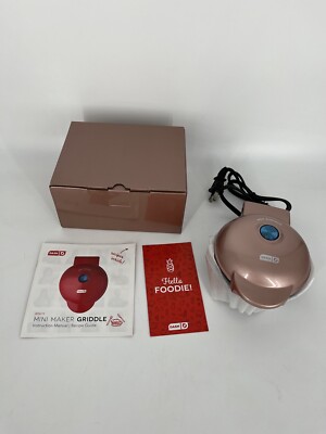 Dash Mini Maker Griddle 4'' Cooking Surface Non-Stick 350 Watts Red BRAND NEW