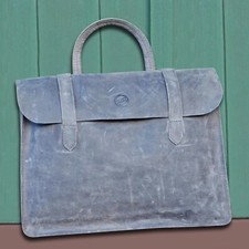 Charcoal Gray Vintage Genuine Leather Handmade Music Bag Unisex Portfolio Laptop