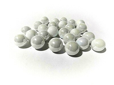 25 Murmeln weiße Perle aus Glas ca. 14mm - Glasmurmel, Glaskugel, Kugel (130102)