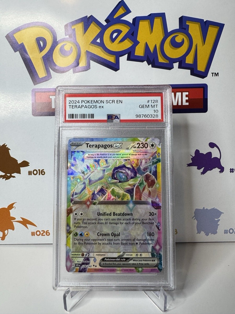 Terapagos EX 128/142 Sv07: Stellar Crown Holo PSA 10 - Gem Terapagos EX 128/142 Sv07: Stellar Crown Holo PSA 10 - Gem