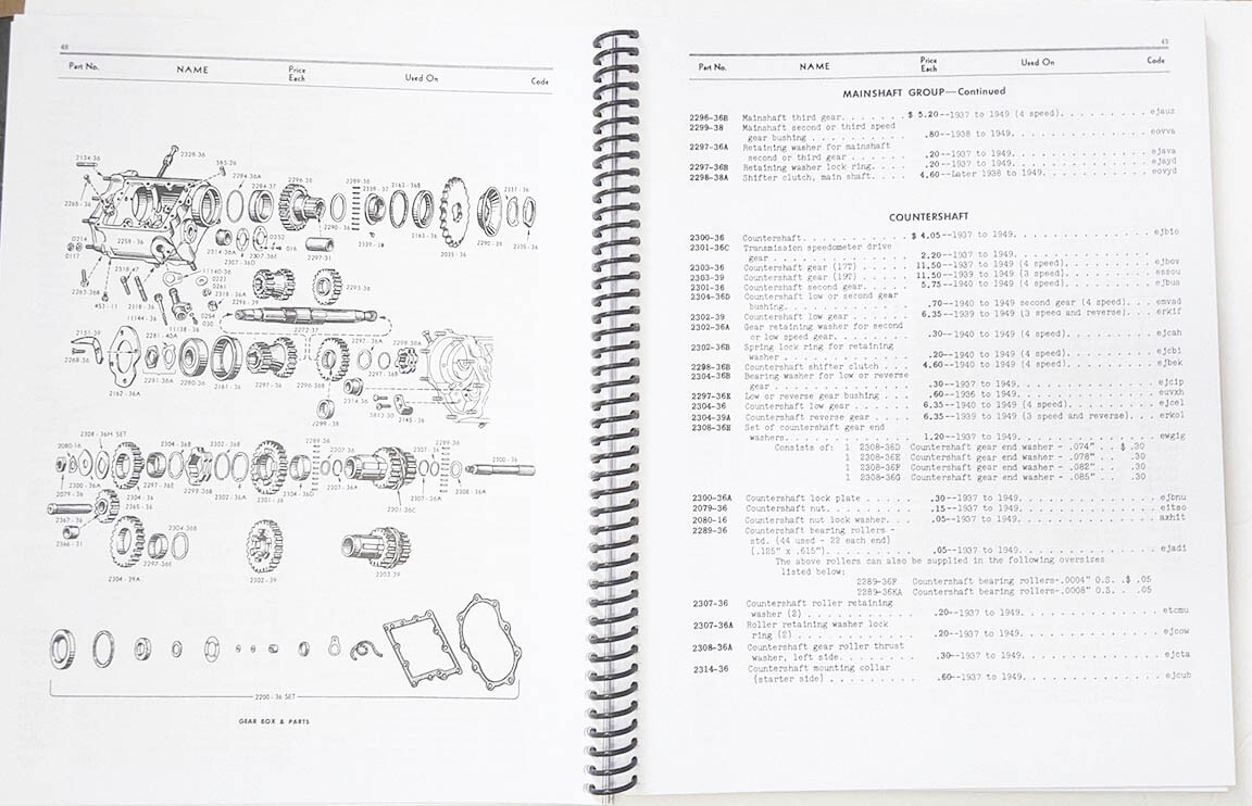 DELUXE Book PARTS CATALOG Manual for Harley 1937 - 1949 Big Twins