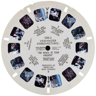 Viewmaster The World At Your Fingertip Reel DRE-2 mit 7x 3D Bildern