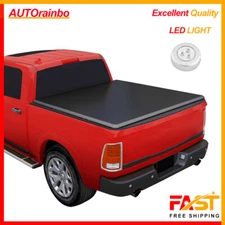 Soft Roll Up Tonneau Cover For 2009-2024 Dodge Ram 1500 Crew Cab 5.7FT Short Bed