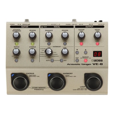 Fast Ship BOSS VE-8 Acoustic Guitar & Vocal Multi Effects Processor Pedal NEW
