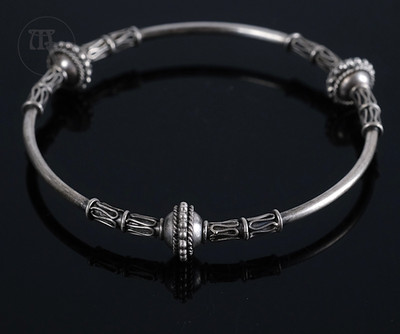 Armreif 925 Silber 20,0cm 12,5g Vintage Second Hand Schmuck Bali Boho Ethno