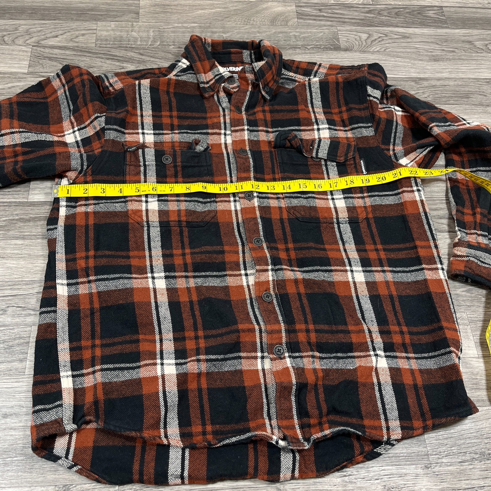 WOLVERINE Button Down Collared Brown Plaid Casual… - image 9