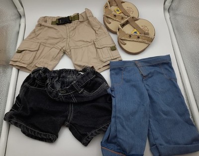 Build a Bear Cabbage Patch boys shorts pants sandals lot outfit khaki jeans