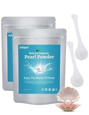 Jutqut 2PCS Freshwater Pearl Powder Organic 100% Natural DIY Skincare Mask