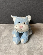 Animal Adventure Blue Polka Dot Cat Plush Kitten White Circle Bow Floppy Toy Pet