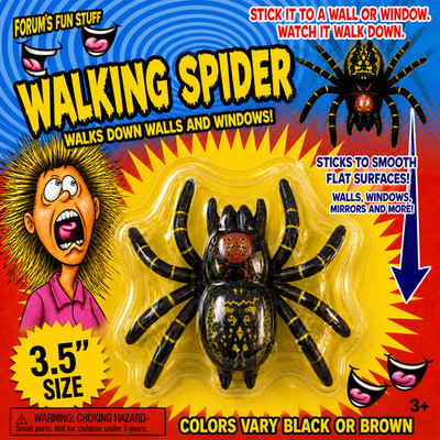 Funny WALKING SPIDER Sticks & Crawls Down Wall Fake Prank Joke Toy