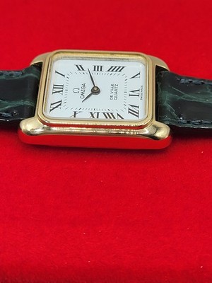 SWISS [N. MINT] 1980s Omega DeVille Tank 20mm 10K G Filled Quartz