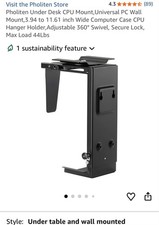Pholiten Under Desk CPU Mount