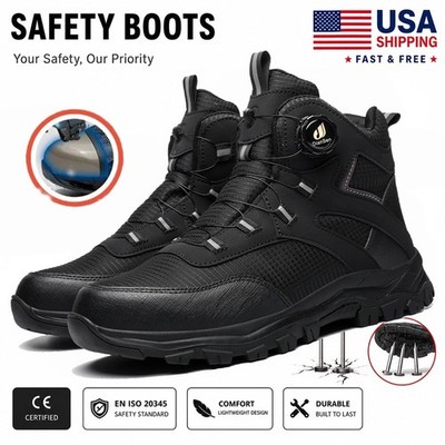 Best Work Boots Steel Toe Boots for Men Light Weight Safety Shoes Wear-resisting