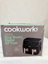 Cookworks 9L Dual Air Fryer 10 Cooking Programmes 60 Minutes Timer 60 to 200 Deg