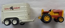 Vintage 70s Tonka Red Tractor And White Horse Stable Trailer