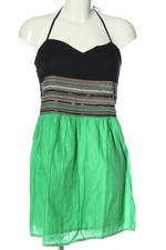 CALZEDONIA Minikleid Damen Kleid Gr. DE 38 grün-schwarz-hellgrau Casual-Look