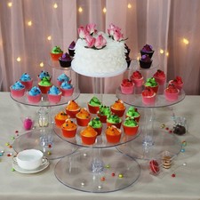 6 Tier Clear Acrylic Cupcake Stand Cake Dessert Display for Wedding Party