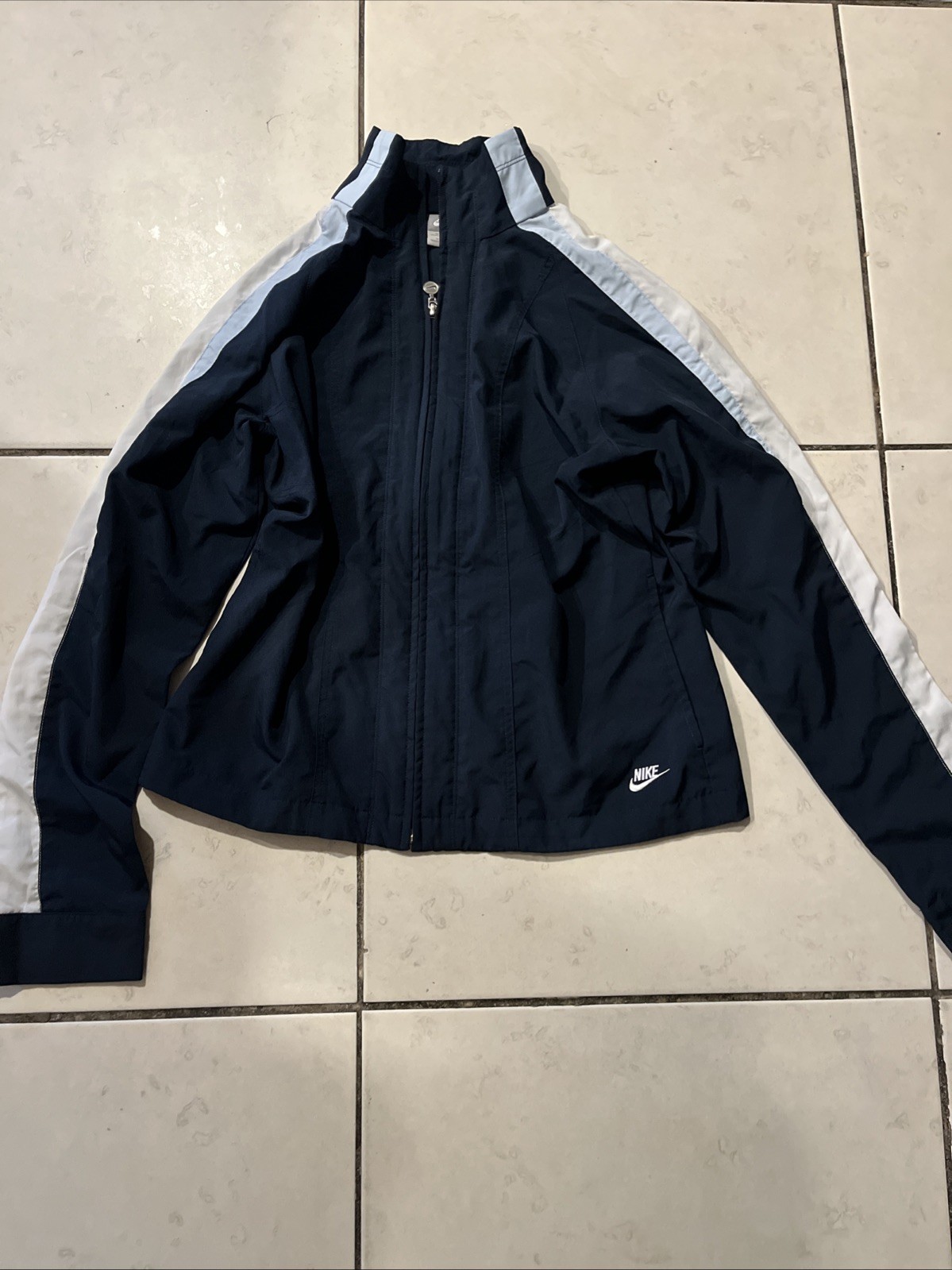 SACAI X NIKE Maglione giacca a vento Y2k blu navy Nike Track taglia media vestibilità slim