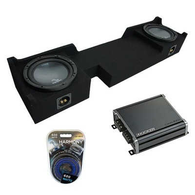 2004-2008 Ford F-150 Super Crew Truck Harmony R104 Dual 10'' Sub Box & CXA400.1