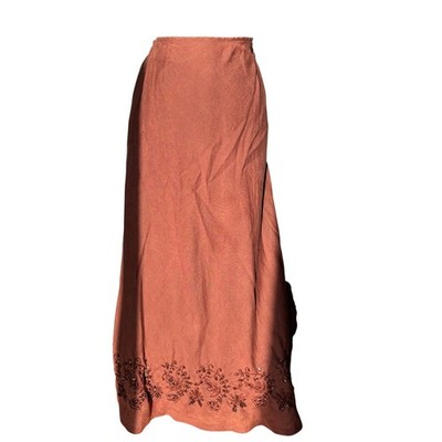 WILL SMITH VINTAGE WilliWear Sz 12 100% Irish Linen Embroidered Maxi Skirt