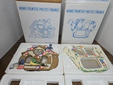 Pair Of Hand Painted Photo Frames, Birdhouse And Watering Can