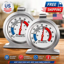 2 Pack Refrigerator Freezer Thermometer Large...