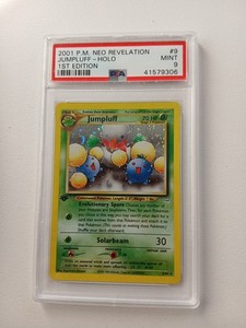 2001 Pokemon 1st Edition Neo Revelation JUMPLUFF Holo Foil Rare #9/64 PSA 9 MINT