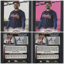 2025 Topps Stadium Club Drake Baldwin #61 Pink Foil RC + Base 2 Card Lot Braves