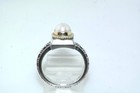 Designer 925 14k Cultured Pearl Sterling Silver & Yellow Gold Ring sz 6.5 — photo 3