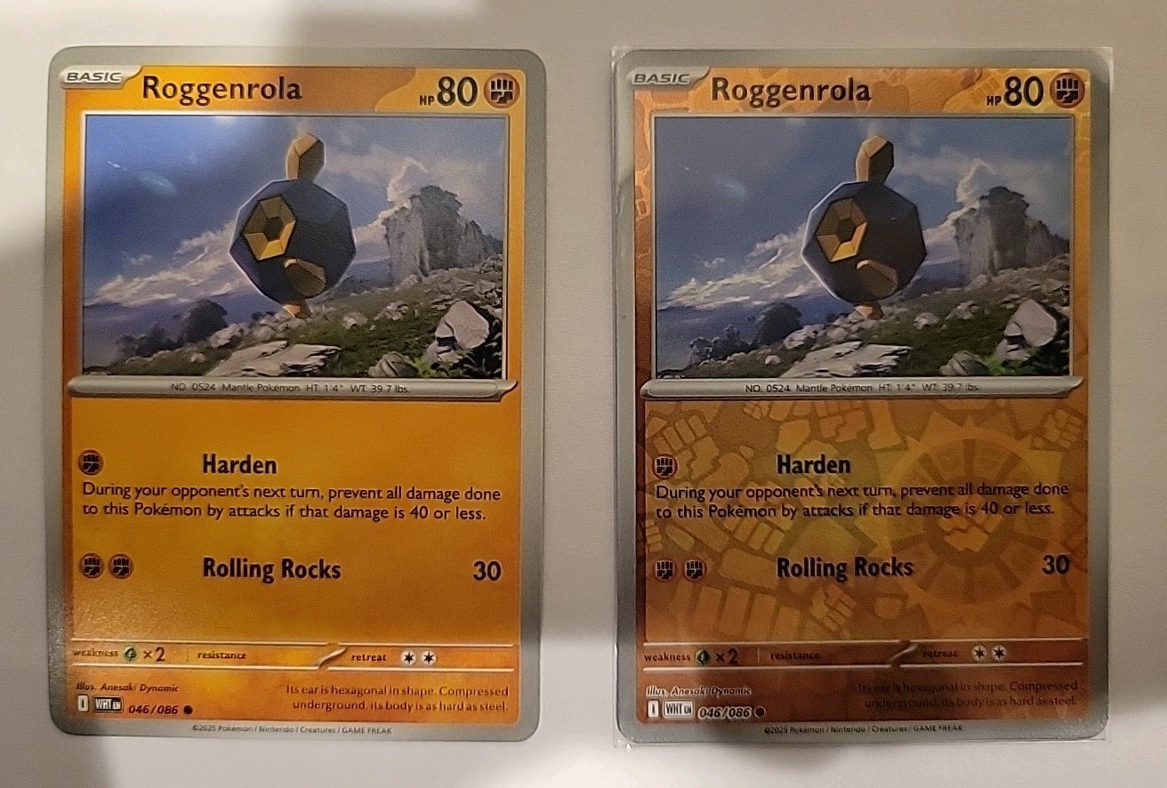 Pokemon Roggenrola #46/86 Common & Reverse Holo Card SV11W White Flare NM
