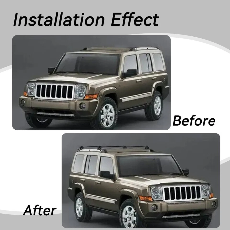 Поперечная штанга багажника на крышу из запасов США подходит для Jeep Commander 2006-2010 алюминиевые поперечные штанги - Изображение 4 из 4