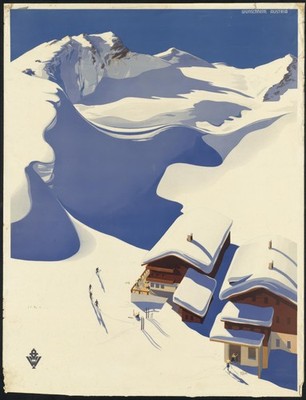 3530674431_Österreich. Skihütte in den Alpen - Artofuniverse0 A1-A4 Poster Kunst Gemälde