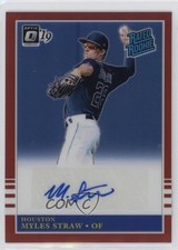 2019 Panini Donruss Optic Red Prizm /25 Myles Straw #R85-MS Auto v9t