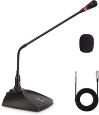 Desktop Gooseneck Wired Microphone System - Table Mounted Corded Voice Condenser